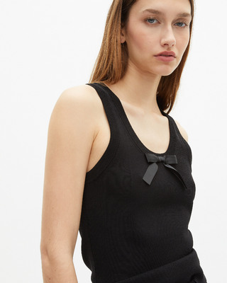 Black mesh top