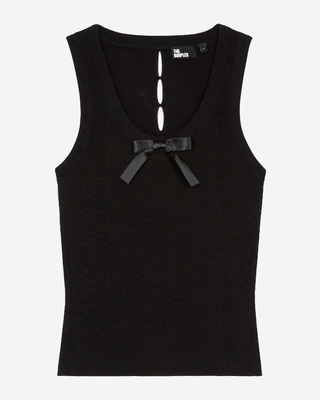 Black mesh top
