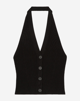 Black mesh top