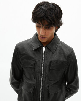 Black leather jacket
