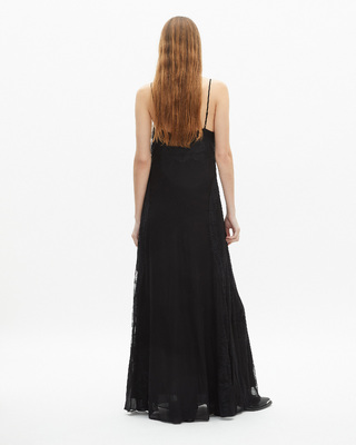 Long dress with black lace