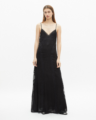 Long dress with black lace