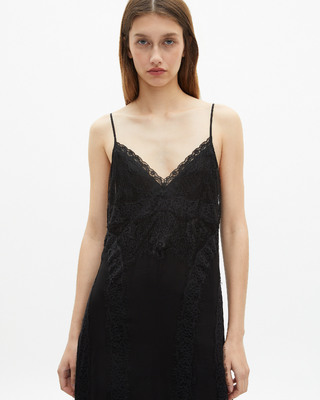 Long dress with black lace