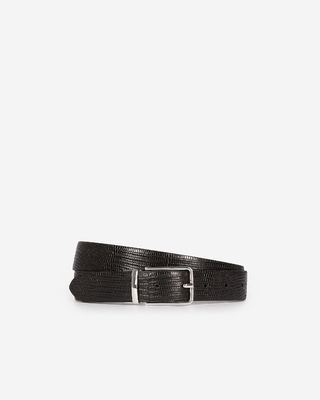 Reversible black leather belt