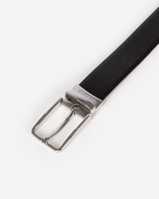 Reversible black leather belt