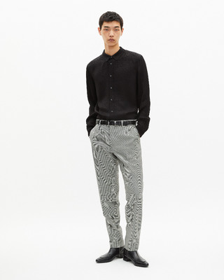 Reversible black leather belt