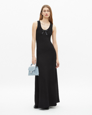 Black mesh maxi dress