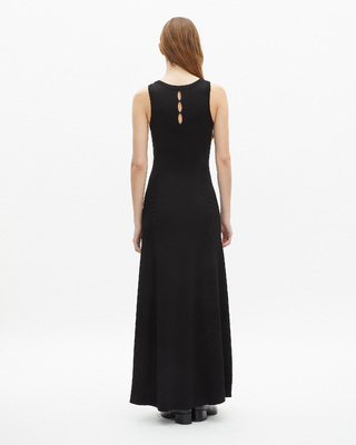 Black mesh maxi dress