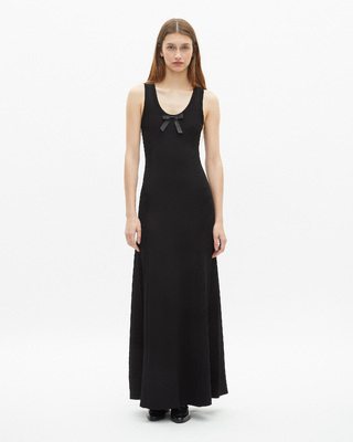Black mesh maxi dress