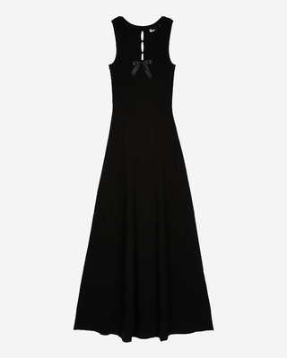 Black mesh maxi dress