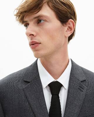 Black silk knit tie