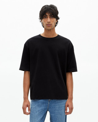 Mixed T-shirt large plain black