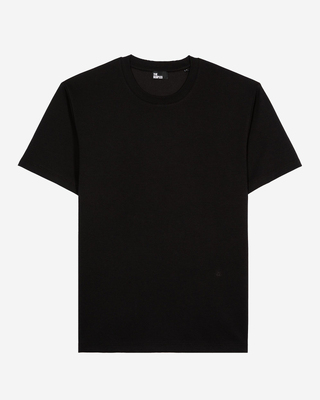 Mixed T-shirt, straight, plain black