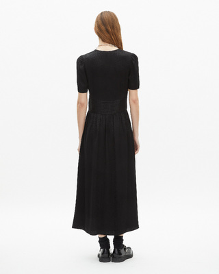 Black jacquard maxi dress