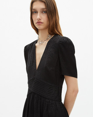 Black jacquard maxi dress
