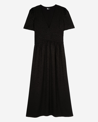 Black jacquard maxi dress