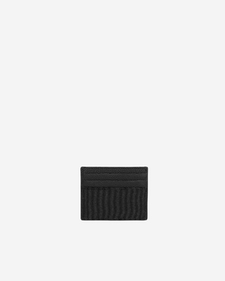 Black canvas and grained leather cardholder
