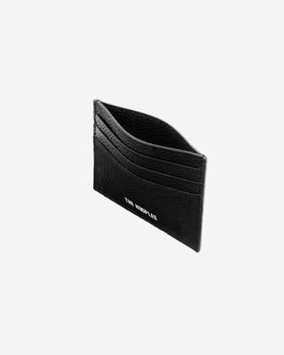 Black canvas and grained leather cardholder