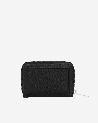 Black canvas and grained leather wallet