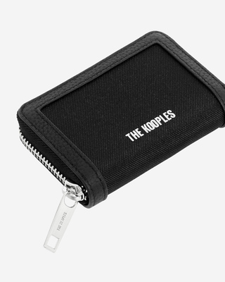 Black canvas and grained leather wallet
