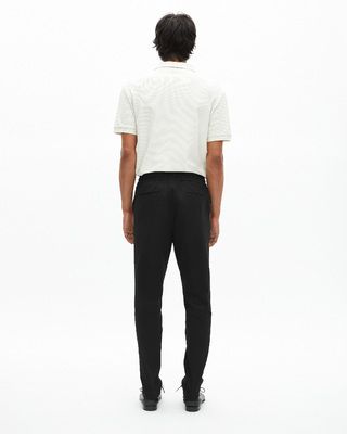 Black straight-leg pants