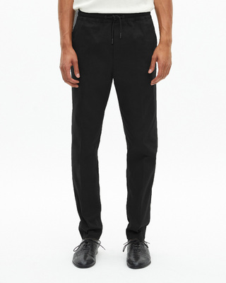 Black straight-leg pants