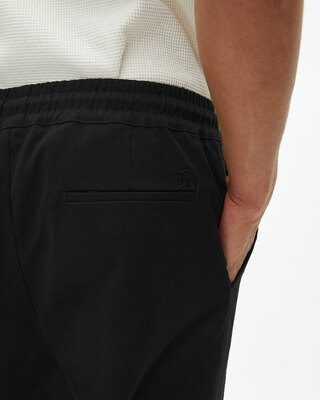 Black straight-leg pants