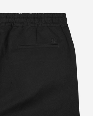 Black straight-leg pants