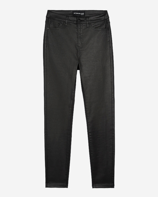Black leather-effect slim jeans