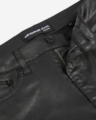 Black leather-effect slim jeans