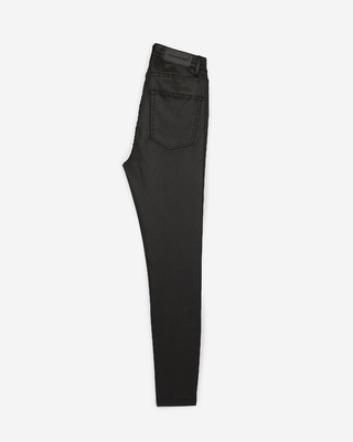 Black leather-effect slim jeans