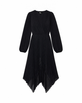 Long black pleated dress