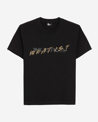 Black and Leopard-Print 'What Is' T-shirt