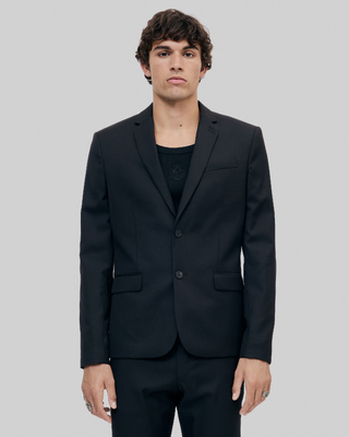 Black wool suit jacket tailored fit