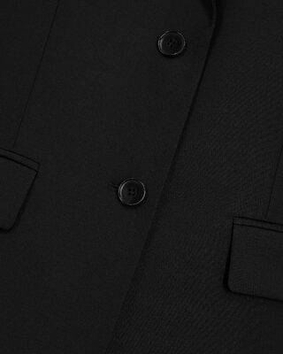Black slim-fit wool suit jacket