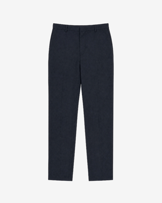 Black slim-fit wool suit pants