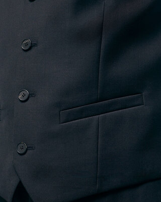 Black suit vest in wool tailored cut