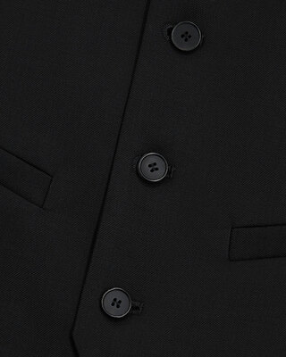 Black suit vest in wool tailored cut