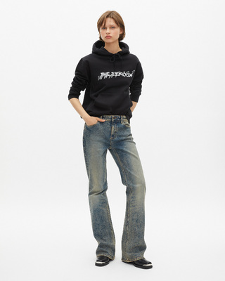 'What Is' Hoodie with Black Rhinestones