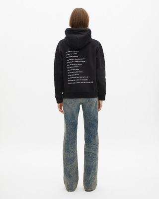 'What Is' Hoodie with Black Rhinestones