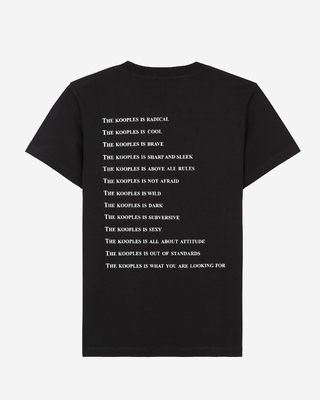 'What Is' T-shirt with black rhinestones