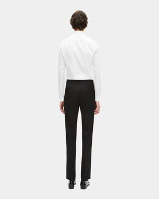 Tuxedo pants with straight black satin details