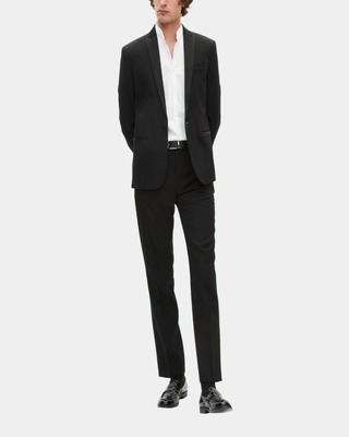Tuxedo jacket with satin details, black slim fit