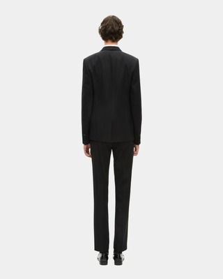 Tuxedo jacket with satin details, black slim fit