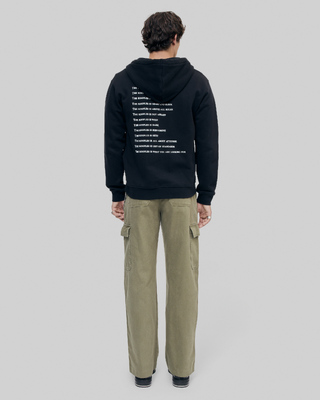 What Is Black Hooded Zip-Up Sweatshirt