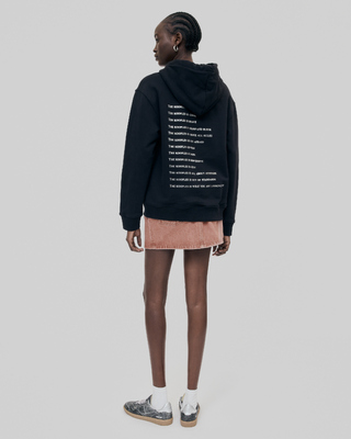 'What Is' Hoodie with Black Rhinestones