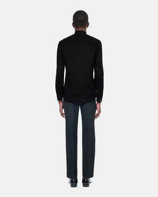 Slim-fit black smart twill shirt