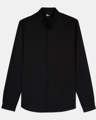 Slim-fit black smart twill shirt