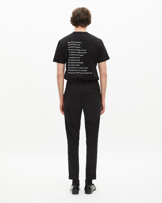 Black straight-cut wool pants 