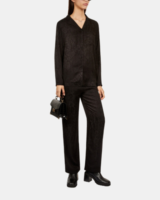 Emily small crocodile effect bag in black leather